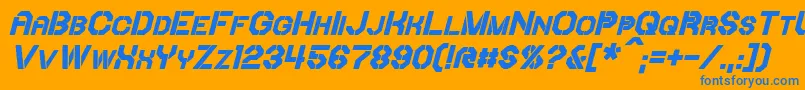 フォントIoriBoldItalic – オレンジの背景に青い文字