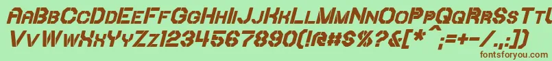 IoriBoldItalic Font – Brown Fonts on Green Background