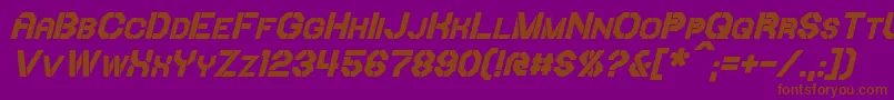 IoriBoldItalic Font – Brown Fonts on Purple Background