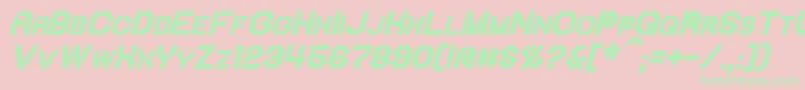 IoriBoldItalic Font – Green Fonts on Pink Background