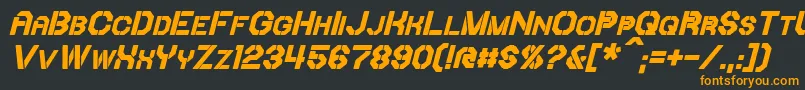 IoriBoldItalic Font – Orange Fonts on Black Background