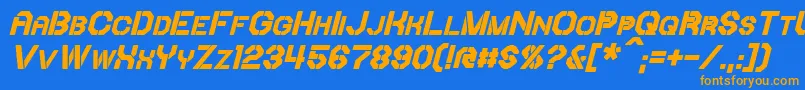 IoriBoldItalic Font – Orange Fonts on Blue Background