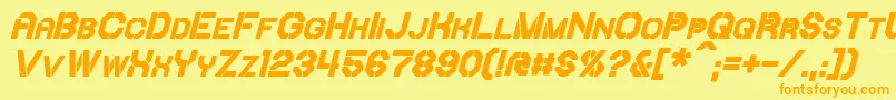 IoriBoldItalic Font – Orange Fonts on Yellow Background