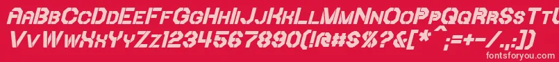 IoriBoldItalic Font – Pink Fonts on Red Background