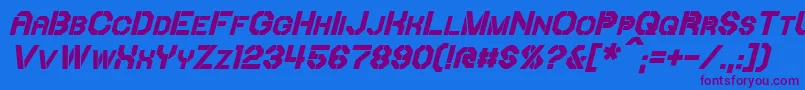 IoriBoldItalic Font – Purple Fonts on Blue Background