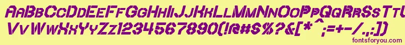 IoriBoldItalic Font – Purple Fonts on Yellow Background