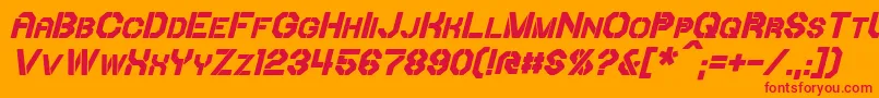 IoriBoldItalic Font – Red Fonts on Orange Background