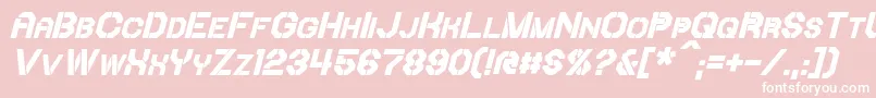 IoriBoldItalic Font – White Fonts on Pink Background