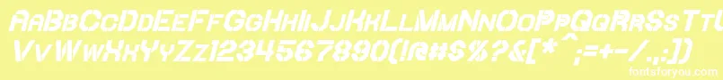 IoriBoldItalic Font – White Fonts on Yellow Background