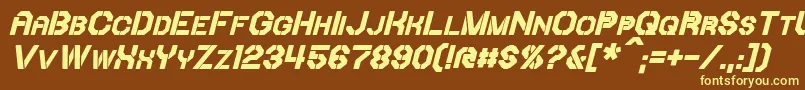 IoriBoldItalic Font – Yellow Fonts on Brown Background