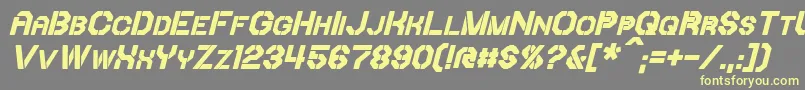 IoriBoldItalic Font – Yellow Fonts on Gray Background