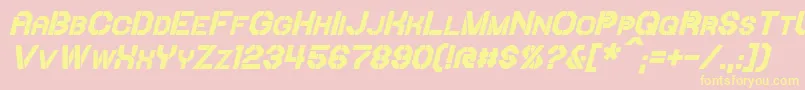 IoriBoldItalic Font – Yellow Fonts on Pink Background