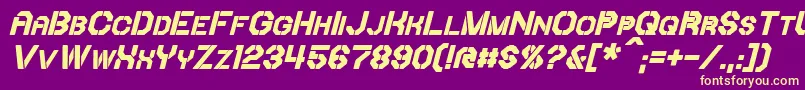 IoriBoldItalic Font – Yellow Fonts on Purple Background