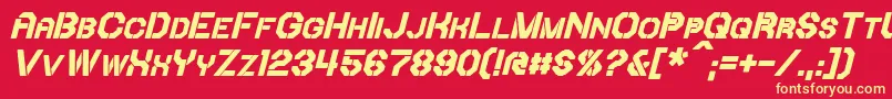 IoriBoldItalic Font – Yellow Fonts on Red Background