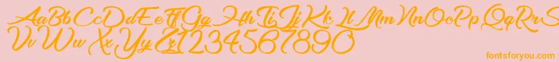 OptimalSolutions Font – Orange Fonts on Pink Background