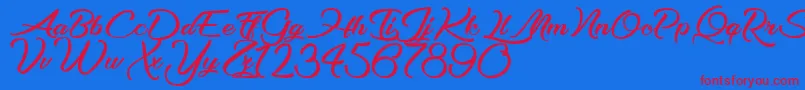 OptimalSolutions Font – Red Fonts on Blue Background