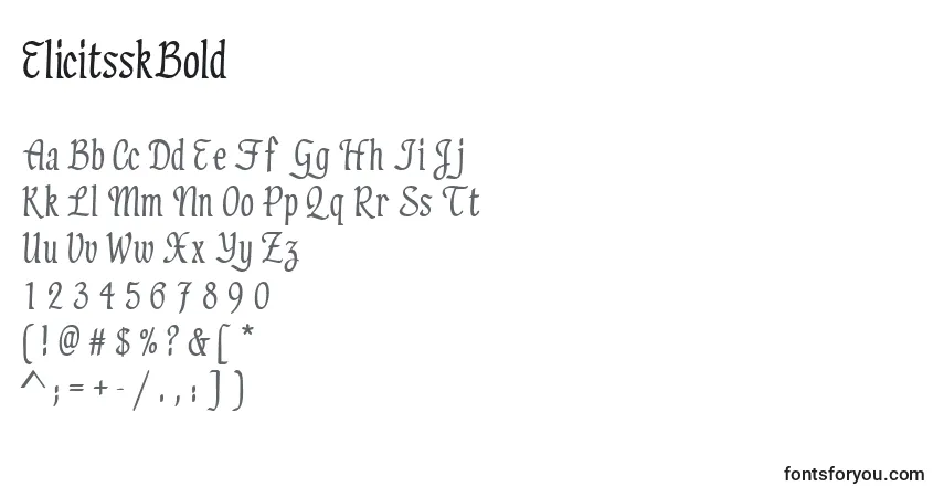 Schriftart ElicitsskBold – Alphabet, Zahlen, spezielle Symbole
