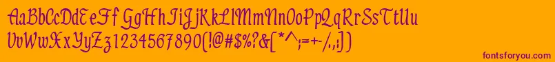 ElicitsskBold Font – Purple Fonts on Orange Background