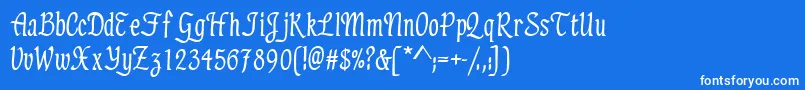 フォントElicitsskBold – 青い背景に白い文字