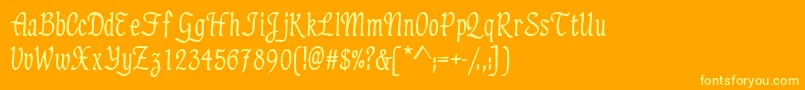 ElicitsskBold-Schriftart – Gelbe Schriften auf orangefarbenem Hintergrund