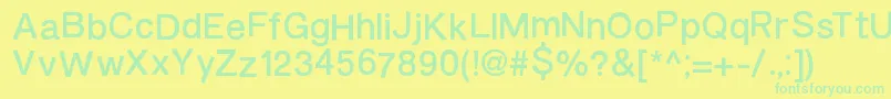 フォントBurveticaNc – 黄色い背景に緑の文字