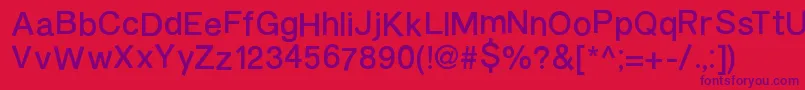 BurveticaNc Font – Purple Fonts on Red Background