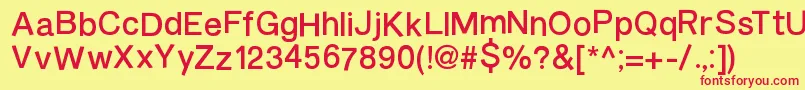BurveticaNc Font – Red Fonts on Yellow Background