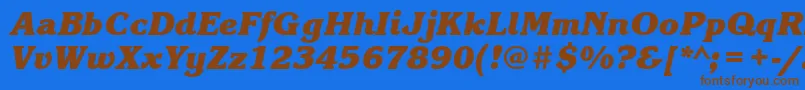Шрифт KorinnablackcttBolditalic – коричневые шрифты на синем фоне