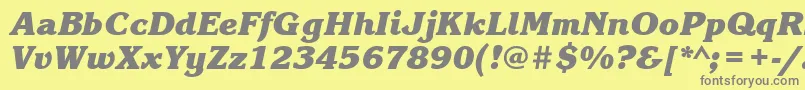 フォントKorinnablackcttBolditalic – 黄色の背景に灰色の文字