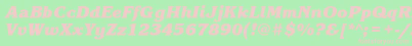 KorinnablackcttBolditalic Font – Pink Fonts on Green Background