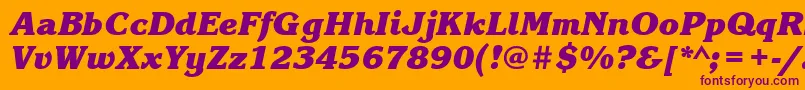 KorinnablackcttBolditalic Font – Purple Fonts on Orange Background