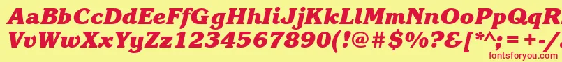 KorinnablackcttBolditalic Font – Red Fonts on Yellow Background