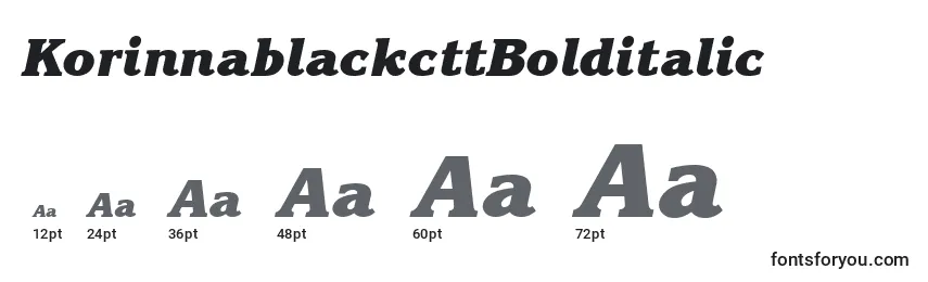 KorinnablackcttBolditalic Font Sizes