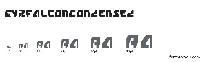 GyrfalconCondensed Font Sizes