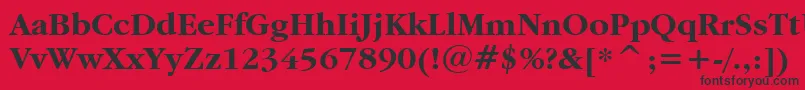 Шрифт Garamdb – чёрные шрифты на красном фоне