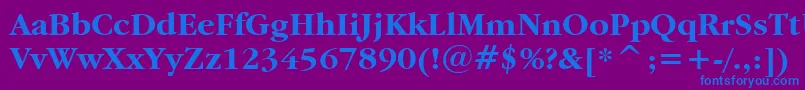 フォントGaramdb – 紫色の背景に青い文字