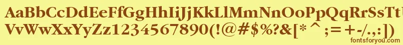 Czcionka Garamdb – brązowe czcionki na żółtym tle