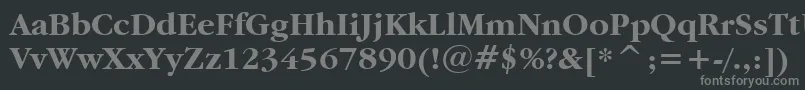 フォントGaramdb – 黒い背景に灰色の文字