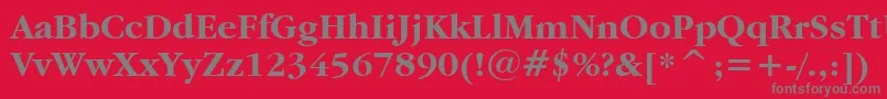 フォントGaramdb – 赤い背景に灰色の文字