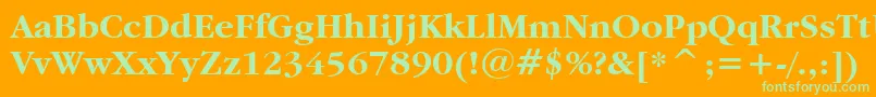Garamdb Font – Green Fonts on Orange Background
