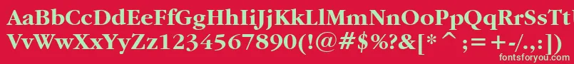 Garamdb Font – Green Fonts on Red Background