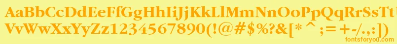 Garamdb Font – Orange Fonts on Yellow Background