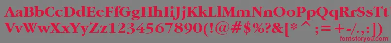フォントGaramdb – 赤い文字の灰色の背景