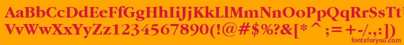 Шрифт Garamdb – красные шрифты на оранжевом фоне