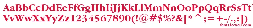 Garamdb-fontti – punaiset fontit valkoisella taustalla