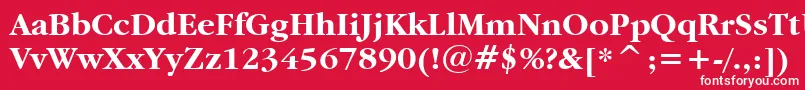 Garamdb-Schriftart – Weiße Schriften auf rotem Hintergrund