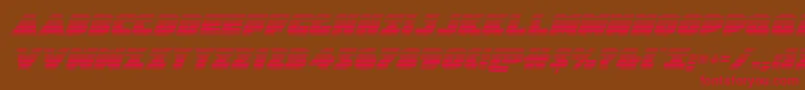 フォントJedisfgradital – 赤い文字が茶色の背景にあります。