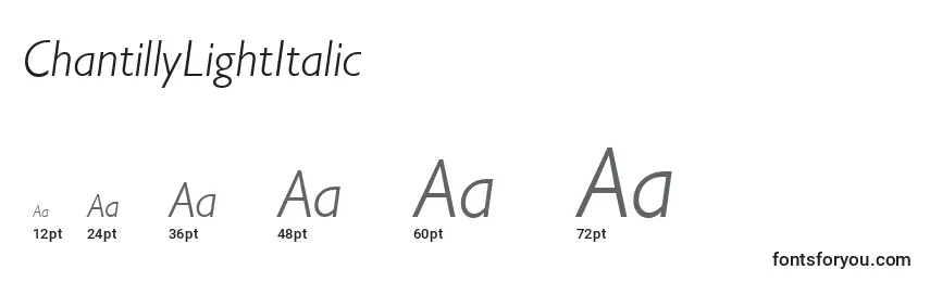 ChantillyLightItalic Font Sizes