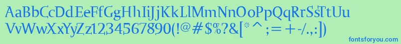 Ogiremaslab Font – Blue Fonts on Green Background