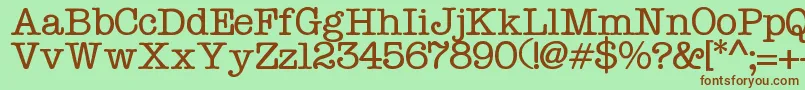 フォントTypo – 緑の背景に茶色のフォント